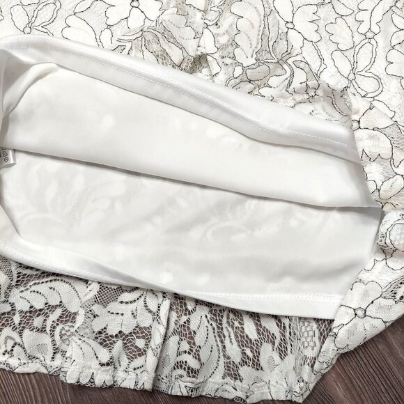 Heartloom Womens White Floral Lace Ruffle Short Sleeve Top - Picture 5 of 8